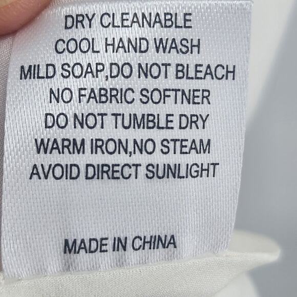 Anaphe Premium Silk White Slip Dress Delicate Embroidered Details Size Small - Picture 6 of 7